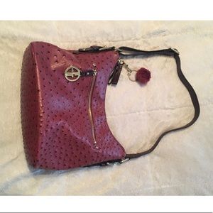 Giani Bernini Ostrich-Embossed Hobo Bag